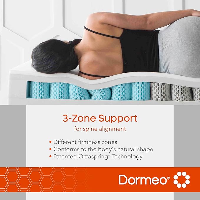 Dormeo RV Short Queen Cooling Mattress Topper, 3-Inch with Octaspring® Technology for Optimal Back Support, Medium Firmness