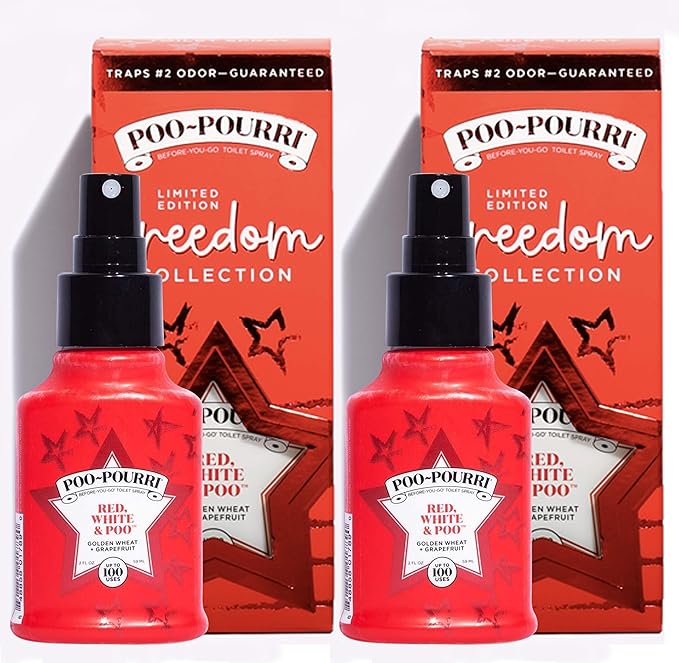 Poo-Pourri Before You Go Toilet Freedom Collection Red, White and Poo 2 Ounce, 2 Pack