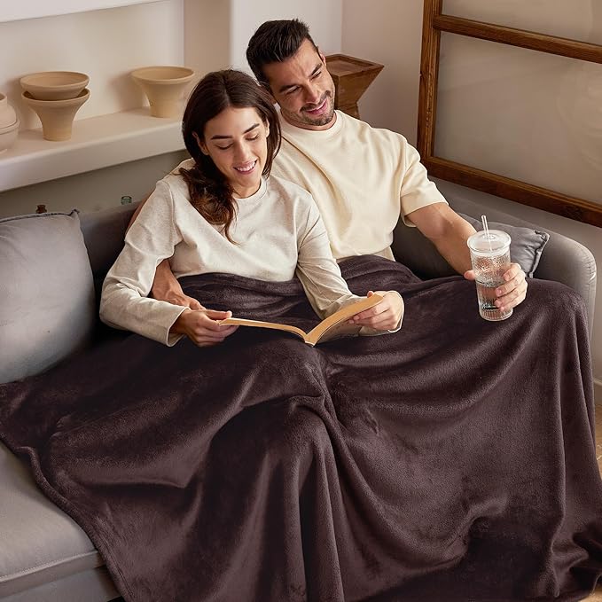 Exclusivo Mezcla Fleece Throw Blanket for Couch, Sofa, 300GSM Super Soft and Warm Blankets, Coffee Throw All Season Use, Cozy, Plush, Lightweight, 50x60 Inches