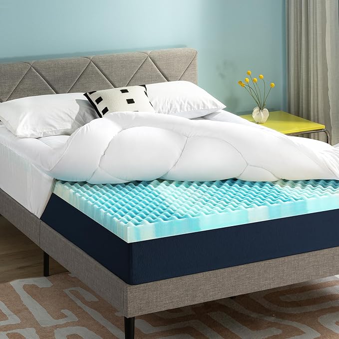 Best Price Mattress 4 Inch Pillowtop Mattress Topper and Pad Combo, 2 Inch Egg Crate Foam Mattress Topper, 2 Inch Plush Mattress Pad, Certified Safe Foam and Fabric, Dorm Essentials, Twin