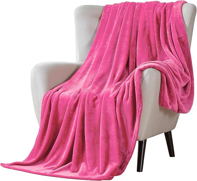 Walensee Fleece Blanket Plush Throw Fuzzy Lightweight (King Size 108x90 Hot Pink) Super Soft Microfiber Flannel Blankets for Couch, Bed, Sofa Ultra Luxurious Warm and Cozy for All Seasons