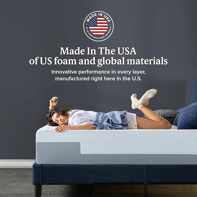 ZINUS 12 Inch QUADCOOL Memory Foam Mattress, King, Cool to Touch Soft Knit Cover, Cooling Gel Infusion, CertiPUR US Certified