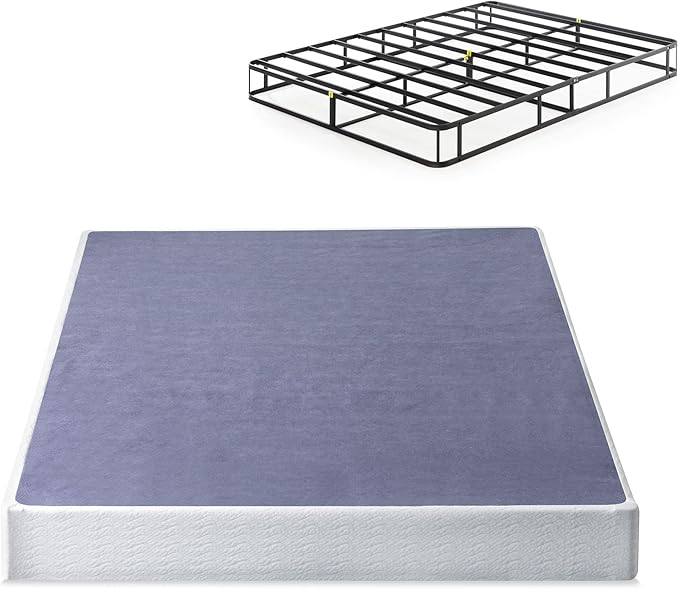 ZINUS 7 Inch Queen Metal Smart Box Spring, Mattress Foundation, Strong Metal Frame, Easy Assembly