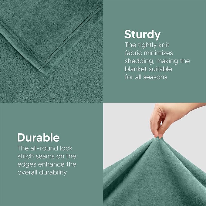 Utopia Bedding Fleece Blanket Throw Size Celadon 300GSM Luxury Anti-Static Fuzzy Soft Microfiber Blanket for Couch, Sofa and Bed (60x50 Inch)