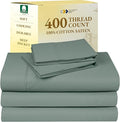 California Design Den Split King Sheets Sets for Adjustable Bed - Soft 400 Thread Count Sateen, Natural 100% Cotton Sheets with Deep Pockets, Breathable, Cooling and Durable Bedding Set - Sage Green