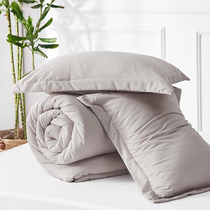 Bedsure King Size Comforter Set - Taupe Soft Bedding for All Seasons, Cationic Dyed Bed Set, 3 Pieces, 1 King Size Comforter (104"x90") and 2 Pillow Shams (20"x36"+2")
