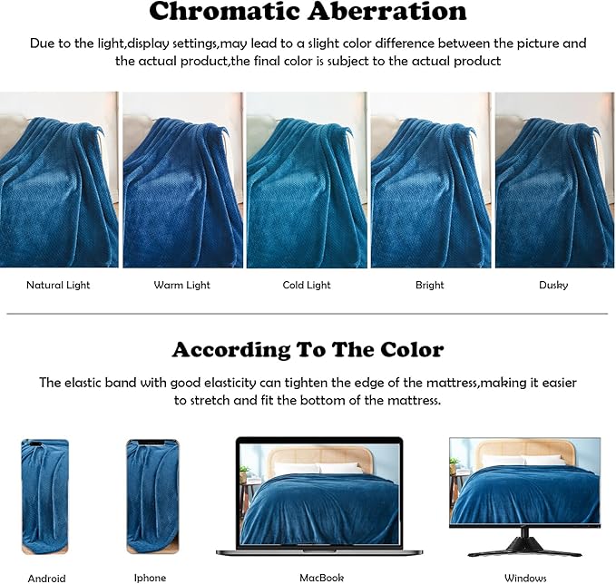 NEWCOSPLAY Super Soft Throw Blanket Navy Blue Premium Silky Flannel Fleece Leaves Pattern Lightweight Bed Blanket All Season Use (Navy Blue, Throw(50"x60"))