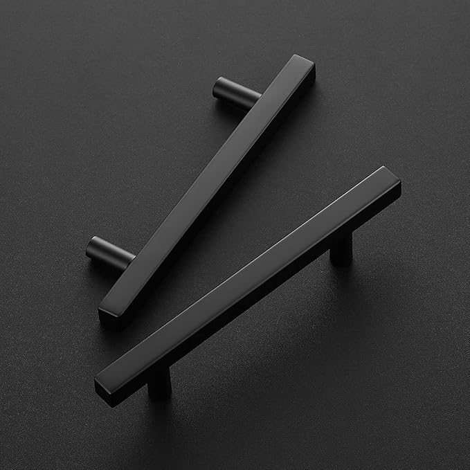 Ravinte Black Cabinet Handles 30 Pack 4-1/2 inch Matte Black Square Cabinet Pulls Kitchen Hardware 7 inch Overall Length Kitchen Drawer Pulls