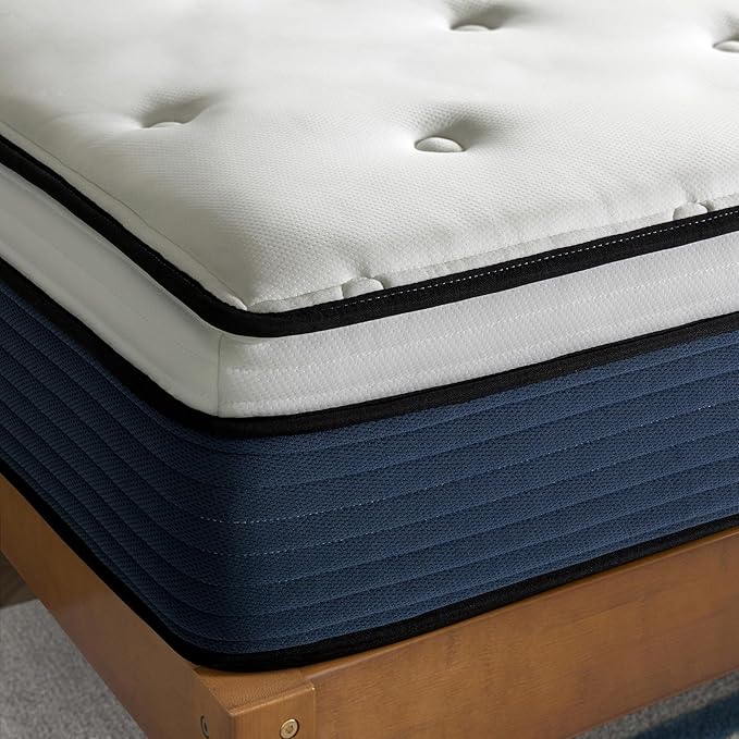 ZINUS 10 Inch Comfort Support Hybrid Mattress [New Version], Queen, Fiberglass Free, Medium Plush, Motion Isolation, Certified Safe Foams & Fabric, Mattress in A Box