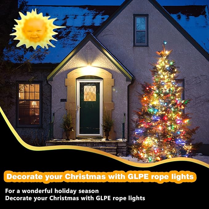 Solar String Lights Outdoor Waterproof, 66ft 200 LED Rope Lights USB & Solar Powered, 8 Modes Multicolor Fairy Lights with Remote for Christmas Garden Patio Deck Tree Pool Trampoline Wedding