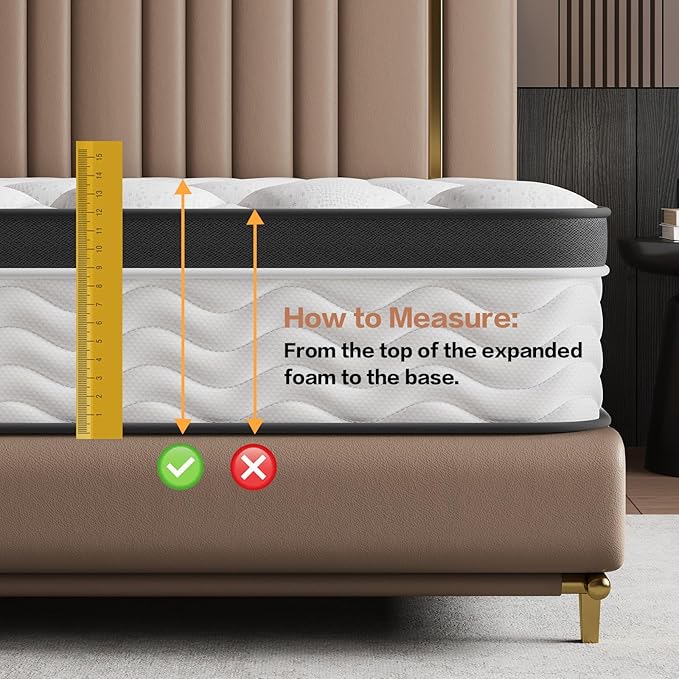 Full Size Mattress,12 Inch Full Mattress,Cooling Gel Memory Foam & Pocket Springs for Back Pain Relief,Pressure Relief & Motion Isolation,CertiPUR-US Certified,Medium Firm,54"x75"