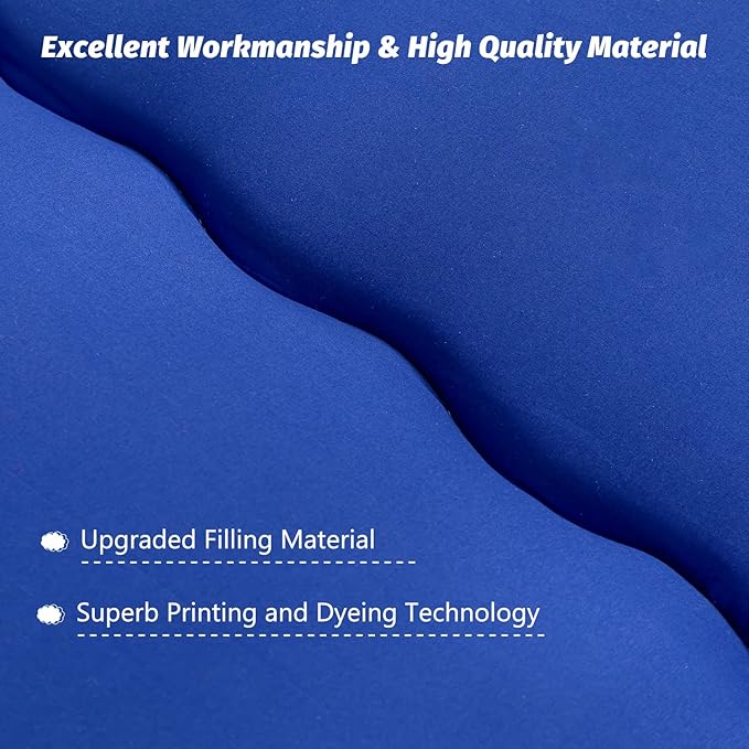 MAXYOYO Japanese Shiki Futon Mattress Floor Mattress Thicken Tatami Mat Sleeping Pad Roll Up Mattress Floor Lounger Bed Folding Couch Bed Mattress Pad for Guest Room, Royal Blue, King Size