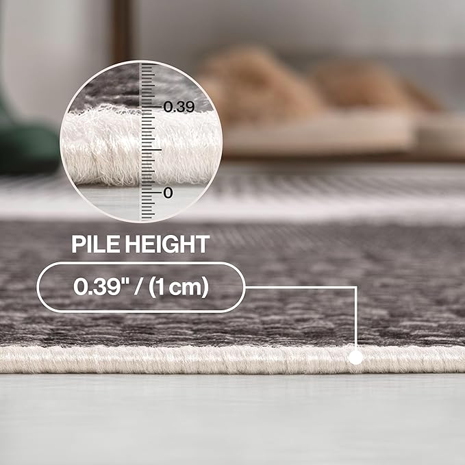 JONATHAN Y Geometric Organic Shapes Indoor Outdoor Runner Rug 2X8 Cream/Black, Zia Modern for Backyard, Patio, Porch, Easy-Cleaning, High Traffic, Pet-Friendly, Non-Shedding (TSN306A-28)