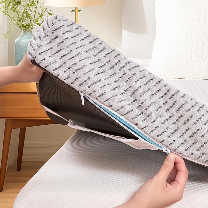 Subrtex Cover for Mattress Topper King Size 2 Inch (Only Cover) Mattress Topper Protector Bedding Removable Encasement with Zipper Closure