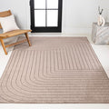 Eyely NCS101C-5 Odense High-Low Minimalist Angle Geometric Light Taupe 5 ft. x 8 ft. Indoor/Outdoor Area Rug, for Home, Backyard, Patio, Porch, Bedroom, Kitchen, Living Room