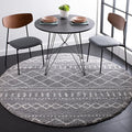 SAFAVIEH Arizona Shag Collection Area Rug - 5'1" Round, Grey & Ivory, Moroccan Design, Non-Shedding & Easy Care, 1.6-inch Thick Ideal for High Traffic Areas in Living Room, Bedroom (ASG741G)