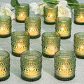 24 Pcs Votive Candle Holders, Bright Green Glass Holders Bulk for Table Centerpiece, Tea Lights Candle Holders for Wedding Shower, Party and Home Decor