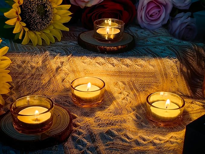 GOLDEAL 60 Pcs Gold Glass Tealight Candle Holders-Tea Candle Holders Bulk - Perfect for Weddings, Parties, Dinners - Ideal for 1.5" Standard Tealights and Candle Moulds