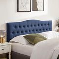 Tufted Upholstered Headboard King Size, Sturdy & Durable Solid Wood Bed headboard, Fabric Headboard Adjustable Height from 37” to 51”, Modern Button Diamond Design Head Board, Blue