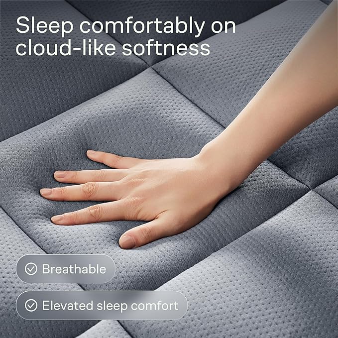 Ultra Soft Full Size Mattress Topper - Viscose Made from Bamboo Pillow Top Mattress Pad for Back Pain Relief - Naturally Cooling for Hot Sleepers, Gray