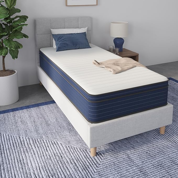 NapQueen Twin Size, 12 Inch New Victoria Hybrid Cooling Gel Infused Pocket Spring and Memory Foam Mattress, Bed in a Box, CertiPUR-US Certified