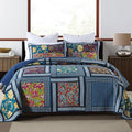 Secgo King Comforter Set for Bed - 100% Cotton Quilts Queen Size, Black Bedspreads (96 * 104 Inch) with 2 Pillow Shams