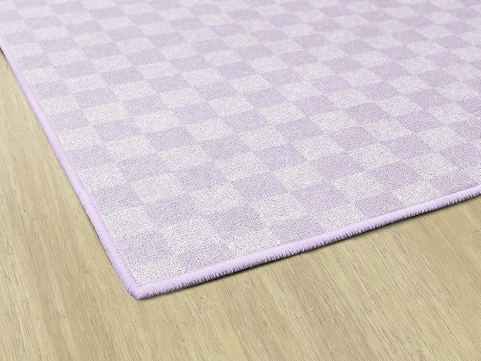 Flagship Carpets Schoolgirl Style Lavender Checkerboard Educational Area Rug for Kids Room Seating Décor, Children's Classroom, Play Carpet for Teaching and Playroom, 5' x 7'6", Purple