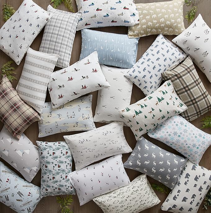 Eddie Bauer - King Sheets, Cotton Flannel Bedding Set, Brushed For Extra Softness, Cozy Home Decor (Tree Farm, King)