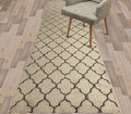 Custom Size Modern Runner Rug Carpet for Hallway Entryway Foyer Kitchen, Slip Resistant Latex Rubber Backed 31 inch Wide X Customized Length, Trellis Beige, 31 inch X 8 feet