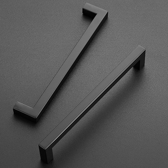 Ravinte 30 Pack 7-1/2 Inch Kitchen Square Cabinet Handles Matte Black Cabinet Pulls Black Drawer Pulls Kitchen Cabinet Hardware Kitchen Handles for Cabinets Cupboard Handles Drawer Handles