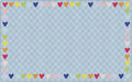 Flagship Carpets Schoolgirl Style Blue with Rainbow Hearts Border Educational Area Rug for Kids Room Seating Décor, Children's Classroom, Play Carpet for Teaching and Playroom, 7'6" x 12', Blue
