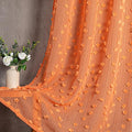 MYSKY HOME Pom Pom Orange Sheer Curtains for Bedroom Girls Room Curtains 84 Inches Long for Nursery Kids Light Filtering Boho Window Drapes, Rod Pocket, 52" Wide, 2 Panels
