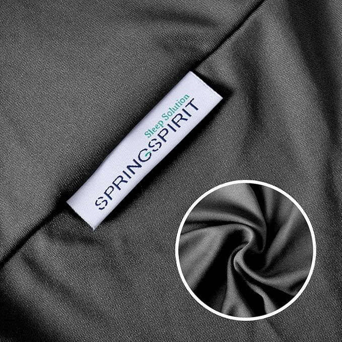 Box Spring Cover Twin Size, Alternates for Bed Skirt, Smooth and Elastic Woven Fabric Wrap Around 4 Sides of The Box Spring, Wrinkle & Fading Resistant, Washable, Dustproof, Black