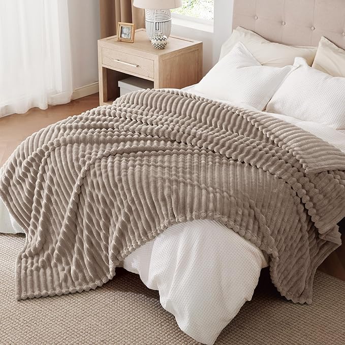 Bedsure GentleSoft Mocha Meringue California King Size Blanket for Couch - Cozy Soft Blankets for Women, Cute Small Fleece Throws for Girls, Birthday Gifts for Women, 102x96 Inches