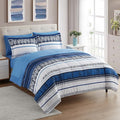 Sweet Home Collection 7 Piece Comforter Set Bag Solid Color All Season Soft Down Alternative Blanket & Luxurious Microfiber Bed Sheets, Mediterranean, Queen