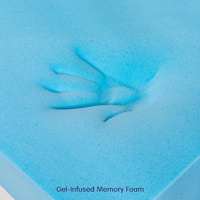 Subrtex Mattress Topper, Memory Foam Mattress Topper, Gel-Infused Memory Foam Topper for Side Stomach Sleepers, Breathable Bed Toppers (3 Inch, King)