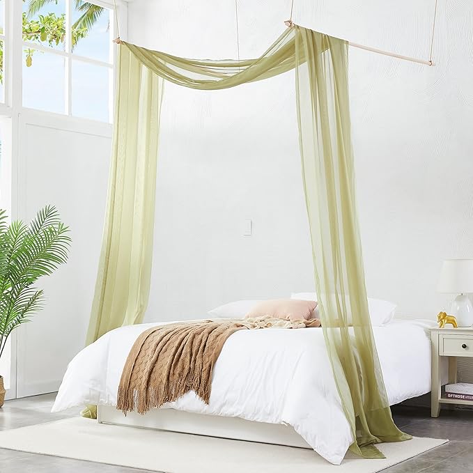 Warm Home Designs Sage Green Sheer Window Scarf. All Valance Scarfs are 54 X 216 Inches. Great As Wedding Arch Draping Fabric, Bed Canopy Or for Decorative Project. AM Sage 216