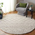 SAFAVIEH Arizona Shag Collection Accent Rug - 4' Round, Ivory & Beige, Non-Shedding, 1.5-inch Thick, Ideal for Living Room, Foyer, Bedroom (ASG741A-4R)