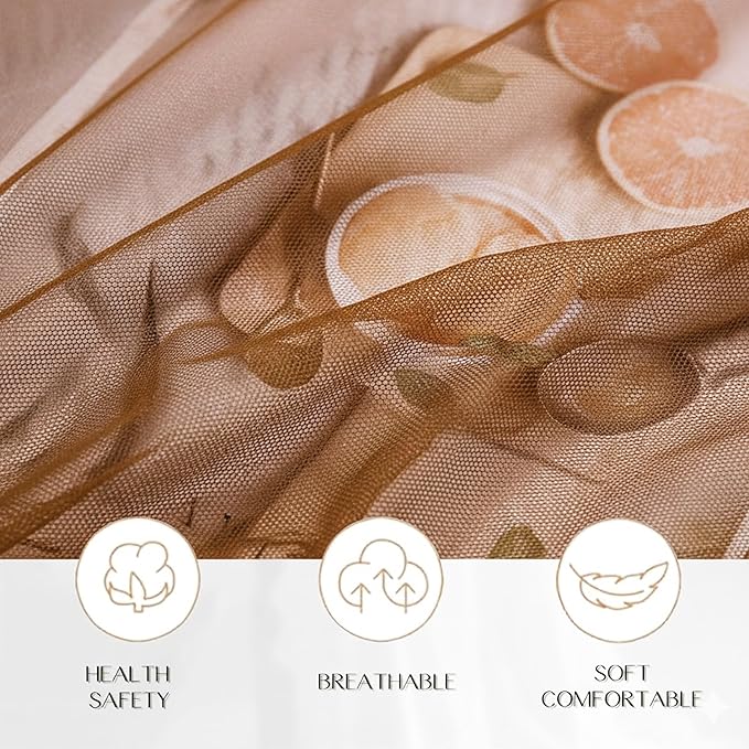 Akiky Canopy Bed Curtain with Lights Bed Drapes for Girls Adults Soft Bed Canopy Scarf for Bed Room Decoration (King, Coffee)
