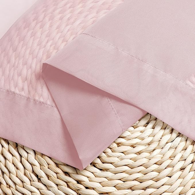 Chyhomenyc Sheer Curtains 63 Inch Length 2 Panels, Light Filtering Rod Pocket Window Sheer Curtain Drapes for Bedroom Living Room, 42Wx63L, 2 Panels, Blush Pink
