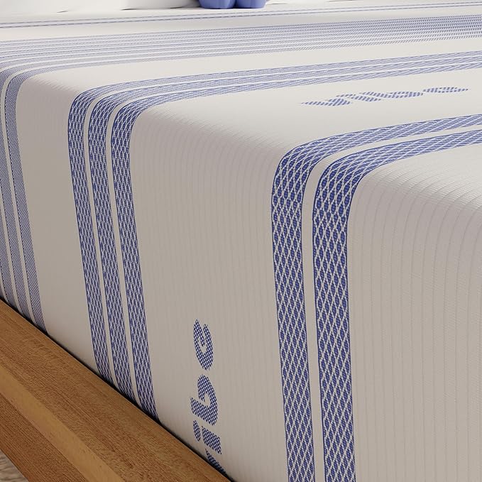 Vibe Gel Memory Foam Mattress, Fiberglass Free, 12-Inch CertiPUR-US Certified Bed-in-a-Box, California King, White