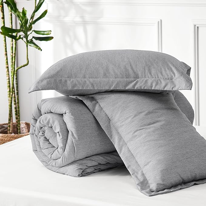 Bedsure Oversized King Comforter Set - Grey Soft Bedding for All Seasons, Cationic Dyed Bed Set, 3 Pieces, 1 Oversized King Size Comforter (120"x98") and 2 Pillow Shams (20"x36"+2")