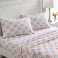 Laura Ashley - Flannel Sheets Twin Size, Anti-Pilling & Wrinkle Resistant Cotton, Touchably Soft for All-Season Comfort - Bed Sheets with Matching Pillowcase & Fitted Sheet (Lisalee Pink)