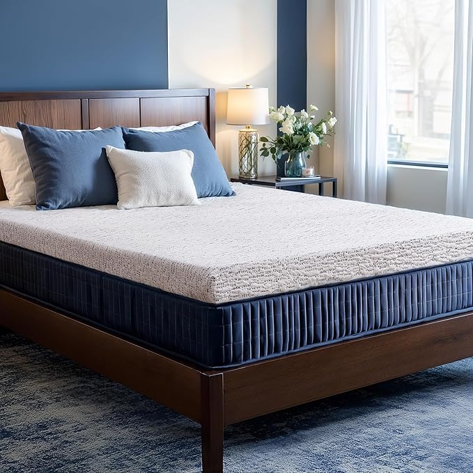Subrtex Memory Foam Mattress Topper Cal King Size, 2 Inch Mattress Topper for Pressure Relieving, Mattress Pads Breathable Bed Topper with Removable Washable Cover