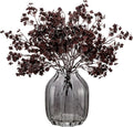 JAKY-Global Silk Babys Breath Artificial Flowers Bulk Blackish Red 6pcs Faux Fall Flowers for Vase Home Kitchen Indoor Bouquet Floral Arrangement Table Centerpieces Farmhouse Decor