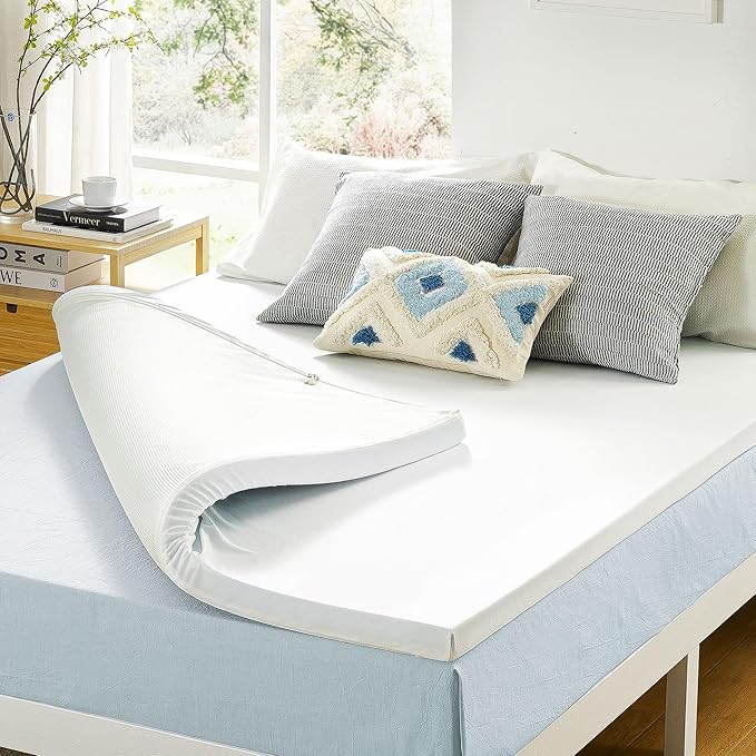 Best Price Mattress 3 Inch Gel Memory Foam Mattress Topper with Cover, CertiPUR-US Certified, Dorm Essentials, Cal King