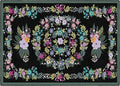 Flagship Carpets Schoolgirl Style Vintage Floral Educational Area Rug for Kids Room Seating Décor, Children's Classroom, Play Carpet for Teaching and Playroom, 5' x 7'6", Black & Multi