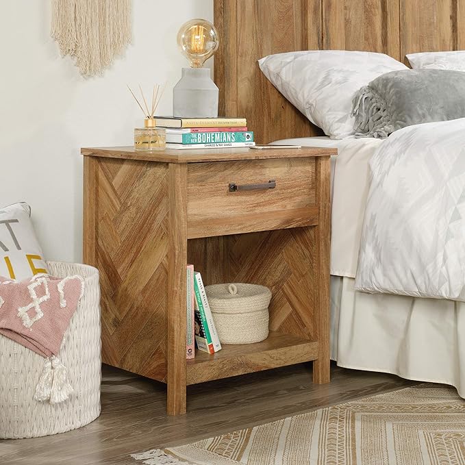 Sauder Cannery Bridge Night Stand with Spacious Drawer, Nightstand for Bedroom, Sindoori Mango Finish