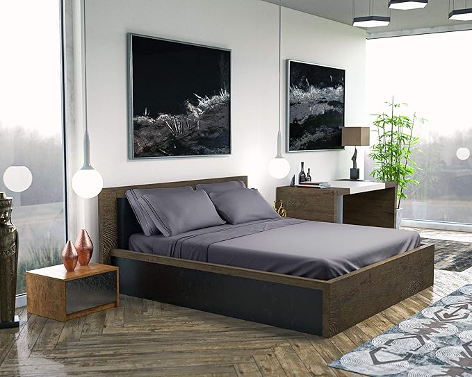 DREAMCARE Full Size Sheet Set – 6 pcs Cooling Bed Sheets – up to 21” Deep Sheets Full Size Bed Set – 2500 Supreme Collection – Extra Soft 100% Brushed Microfiber Hotel Luxury with Side Pocket – Gray