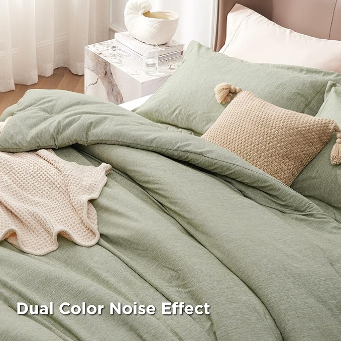 Bedsure King Size Comforter Set - Olive Green Soft Bedding for All Seasons, Cationic Dyed Bed Set, 3 Pieces, 1 King Size Comforter (104"x90") and 2 Pillow Shams (20"x36"+2")